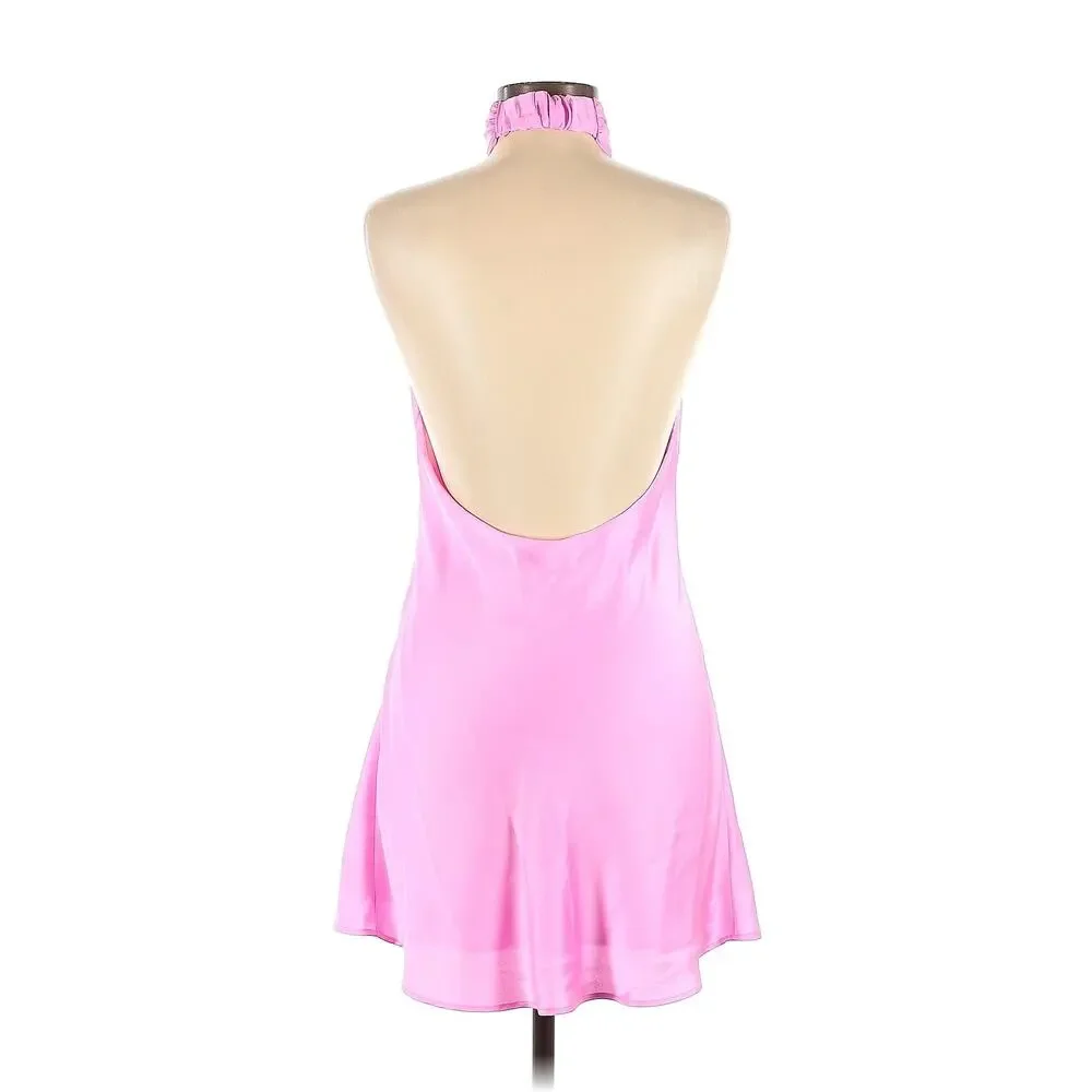 Show Me Your Mumu Jasmine Mini Dress in Pink Luxe Satin M - Picture 5 of 8